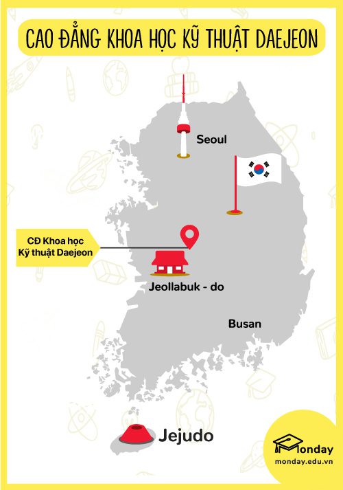 Bản đồ trường Cao đẳng Khoa học Kỹ thuật Daejeon