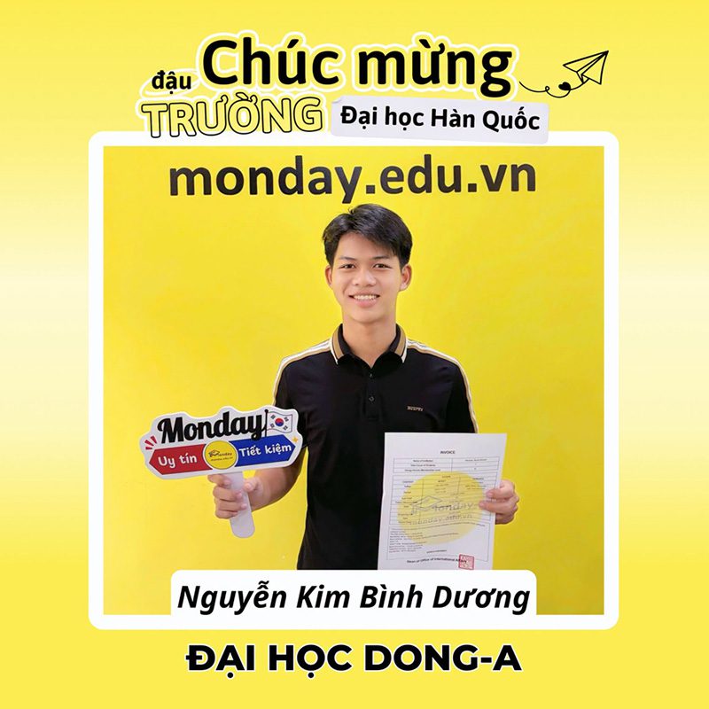 Học viên Monday đậu trường Đại học DongA