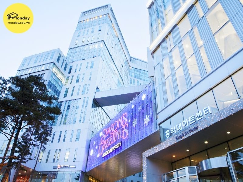 Mặt bên trường Đại học Hongik
