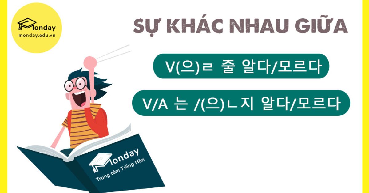 Sự khác nhau giữa 2 Cấu trúc ngữ pháp V(으)ㄹ 줄 알다/모르다 và V/A 는/(으)ㄴ지 알다/모르다