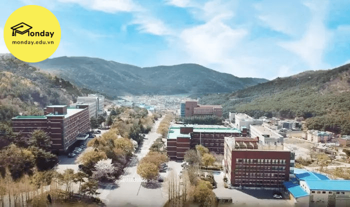 Toàn cảnh Đại học Hanseo nhìn từ trên cao