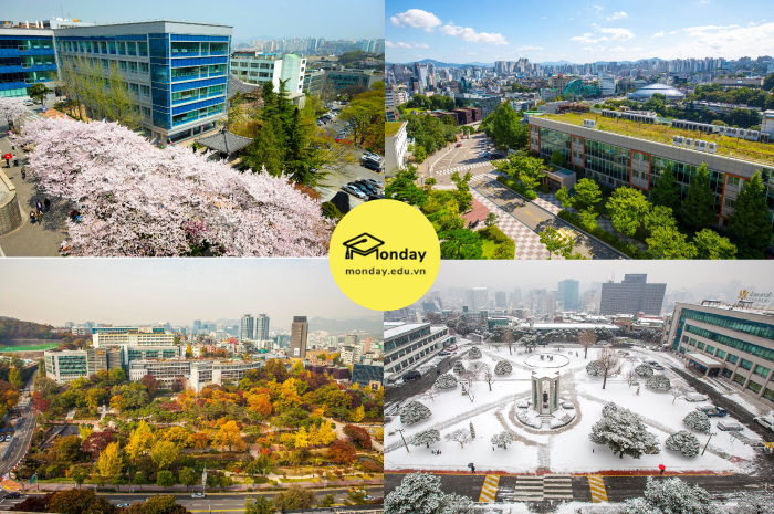 Quang cảnh 4 mùa xinh đẹp tại đại học Dongguk