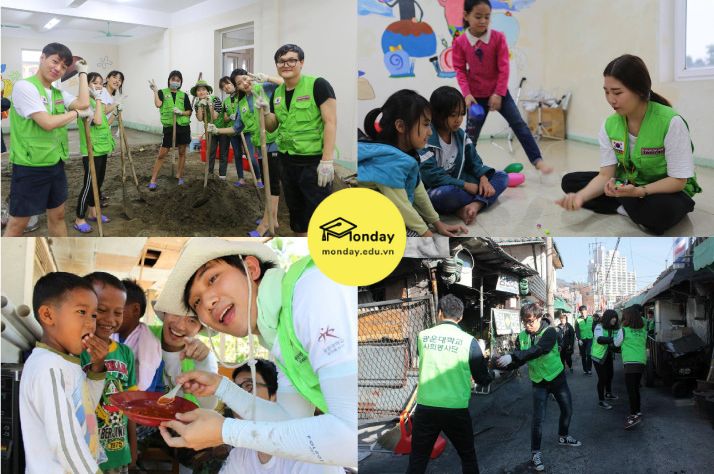 Một vài hoạt động tình nguyện của sinh viên trường Đại học Kwangwoon