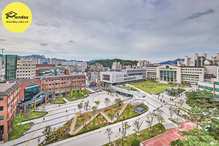 Khuôn viên Đại học Kwangwoon nhìn từ trên cao