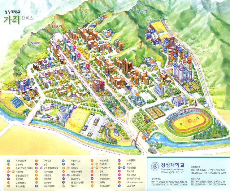 Bản đồ trường Đại học Quốc gia Gyeongsang