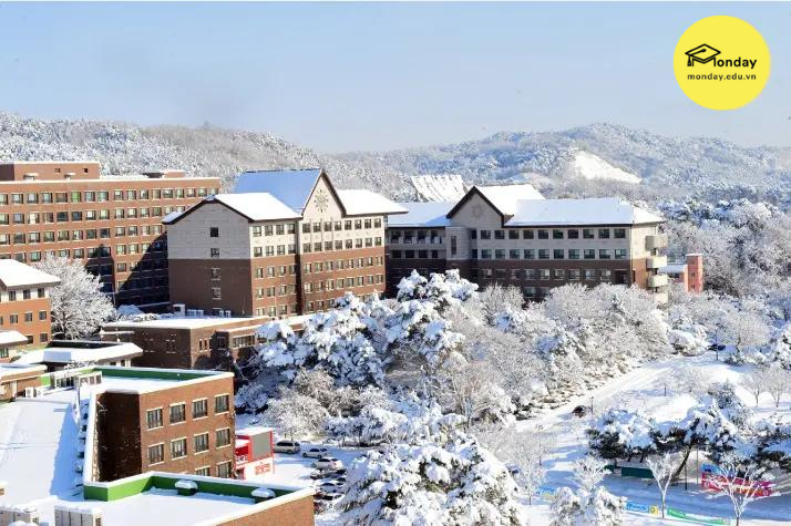 Quang cảnh mùa đông tại đại học Honam