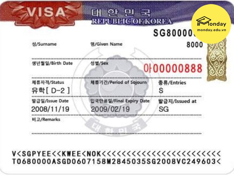 visa du học Hàn Quốc D2