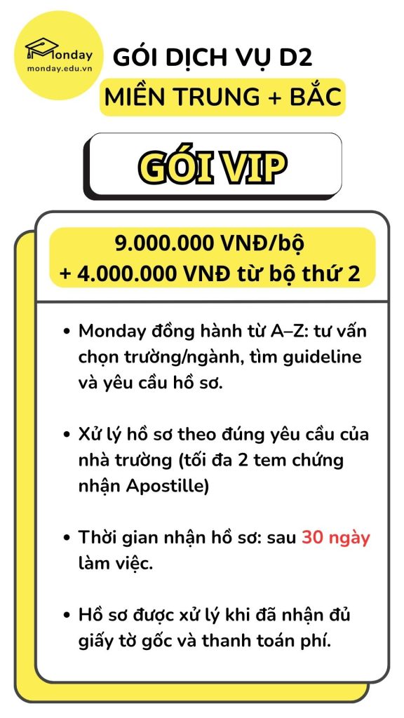 Gói dịch vụ D2 miền Bắc của Monday