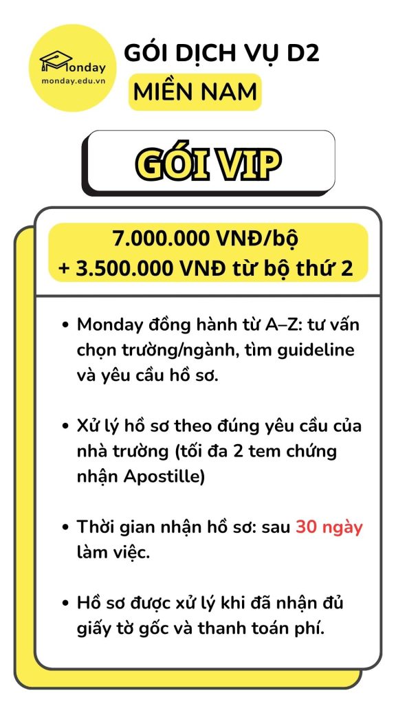 Gói dịch vụ D2 miền Nam của Monday