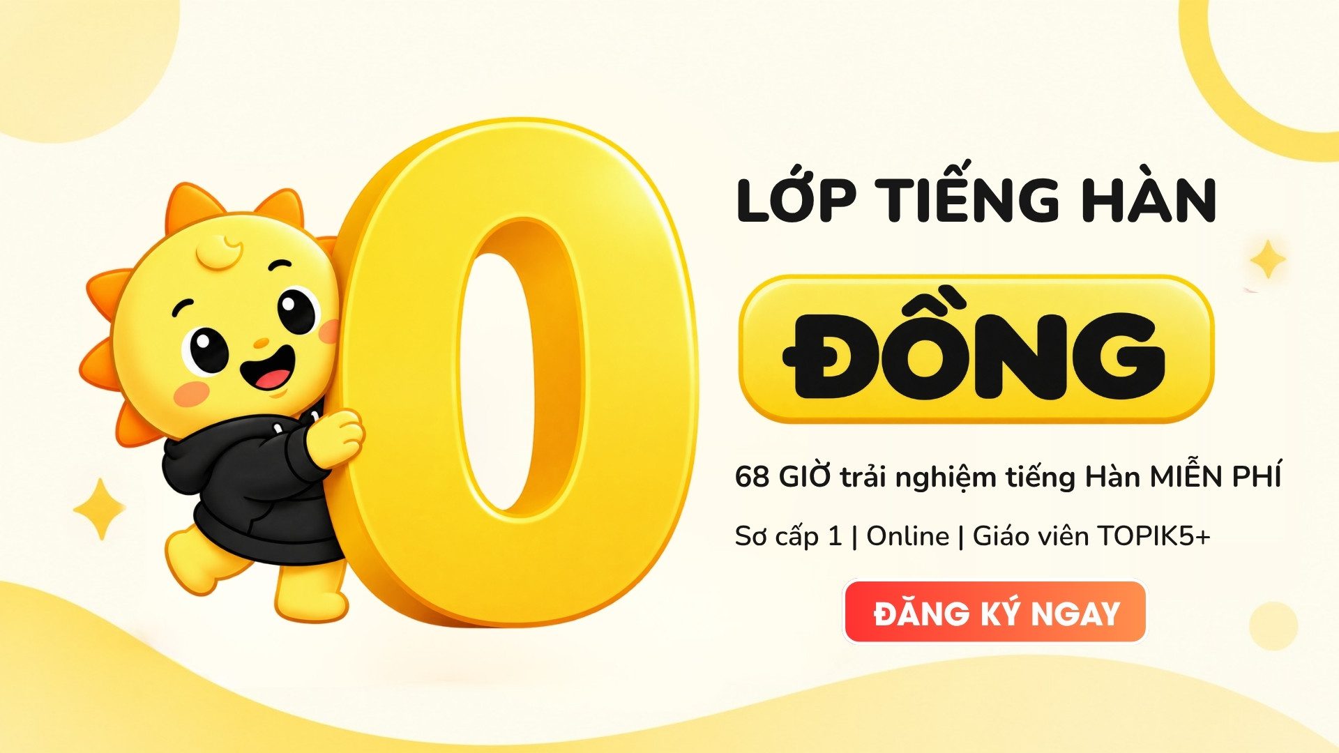 Banner lớp tiếng Hàn 0đ tại Monday